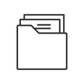 Open folder with files icon in line design. folder, documents, files, storage, directory, records, archive on white background Royalty Free Stock Photo