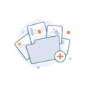 Open folder icon. Folder with documents,flat design icon vector illustration Royalty Free Stock Photo