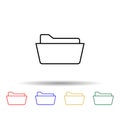 open folder multi color style icon. Simple thin line, outline vector of web icons for ui and ux, website or mobile application Royalty Free Stock Photo