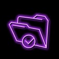 open folder neon glow icon illustration Royalty Free Stock Photo