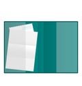 Open folder with paper and envelope, isolated Royalty Free Stock Photo