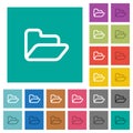 Open folder square flat multi colored icons Royalty Free Stock Photo