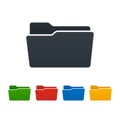 Open folders on white background. Isolated illustration.