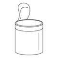 Open food can icon, outline style