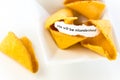 Open fortune cookie - YOU WILL BE MISUNDERSTOOD Royalty Free Stock Photo