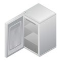 Open freezer icon, isometric style