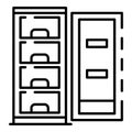 Open freezer icon, outline style