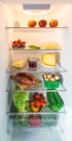 Open fridge filled with food Royalty Free Stock Photo