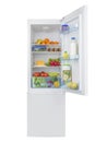 Open fridge full of fresh fruits and vegetables