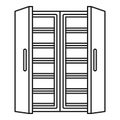 Open fridge icon, outline style