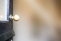 Open front door close-up to new home blurred background Royalty Free Stock Photo