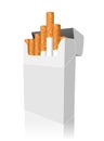 Open full pack of cigarettes isolated Royalty Free Stock Photo