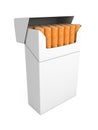 Open full pack of cigarettes isolated Royalty Free Stock Photo