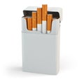 Open full pack of cigarettes on white background Royalty Free Stock Photo