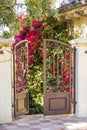 Open gate, entrance to a garden Royalty Free Stock Photo