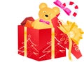 Open Gift Box With Children Toys