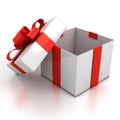 Open Gift box over white background Royalty Free Stock Photo