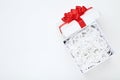 Open gift box with shredded paper Royalty Free Stock Photo