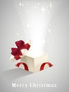 Open gift box with sparkling lights Royalty Free Stock Photo