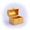 Open golden treasure chest isolated on white background Royalty Free Stock Photo