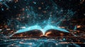 Open Glowing Book With Digital Light Royalty Free Stock Photo
