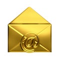 Open golden envelope email logo