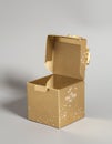 Open Golden gift box Royalty Free Stock Photo