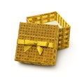 Open golden gift box Royalty Free Stock Photo