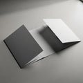 An open gray folder made of a smooth material lies on a light gray surface. It is partia Royalty Free Stock Photo
