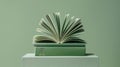 The Open Green Books.AI generated image Royalty Free Stock Photo