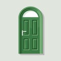 open green door vector flat minimalistic isolated illustration Royalty Free Stock Photo