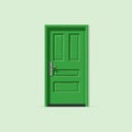 open green door vector flat minimalistic isolated illustration Royalty Free Stock Photo