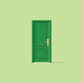 open green door vector flat minimalistic isolated illustration Royalty Free Stock Photo