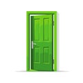 open green door vector flat minimalistic isolated illustration Royalty Free Stock Photo
