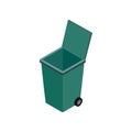 Open green garbage container icon