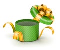 Open green gift box Royalty Free Stock Photo