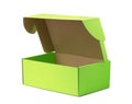 Open green paper box