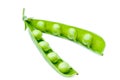 Open green peas pod Royalty Free Stock Photo