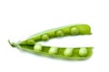 Open green peas pod Royalty Free Stock Photo