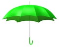 Open green umbrella