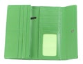 Open green wallet