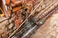 Open gutter waste water system in Fatehpur Sikri, India