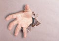 Open hand breaking through textured Royalty Free Stock Photo
