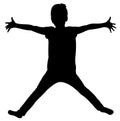 Open hand, child body silhouette vector