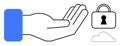 Open Hand, Cloud, and Padlock Representing Security and Trust in Cloud Computing Services