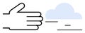 Open Hand Gesture with Minimalist Cloud Element Symbolizing Support and Opportunity Royalty Free Stock Photo