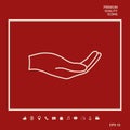 Open hand - line icon. Graphic elements for your design Royalty Free Stock Photo