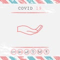 Open hand - line icon. Graphic elements for your design Royalty Free Stock Photo