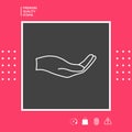 Open hand - line icon. Graphic elements for your design Royalty Free Stock Photo