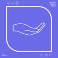 Open hand - line icon. Graphic elements for your design Royalty Free Stock Photo